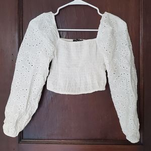 Boohoo white crop top